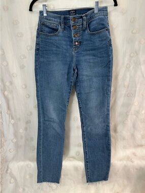 J. Crew Women’s Medium Wash High-Rise Button-Fly Skinny Jeans Size 26